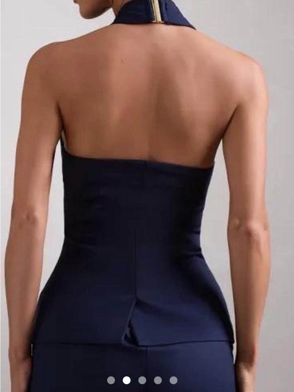 Club L navy halter with gold accent - Picture 2 of 6